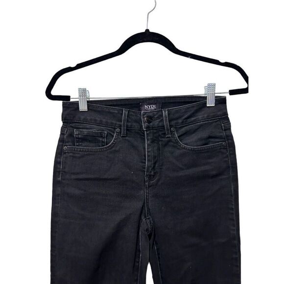 NYDJ Fit Is Everything LiftXTuck Technology Marilyn Straight Jeans Black Size 0 - Picture 5 of 10